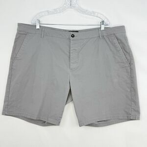 ASOS Design Men’s Gray Chino Shorts Size W48 Casual Flat Front Cotton Blend